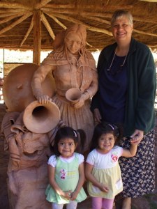 girls posing with Grandma