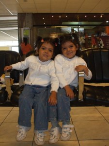 Girls waiting in the airport